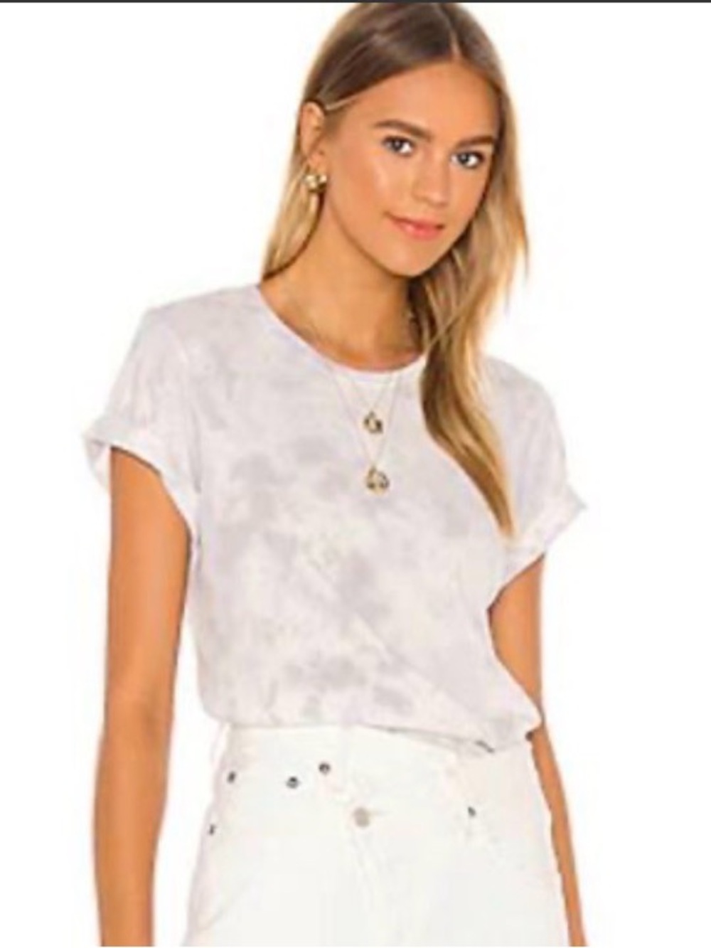 Abercrombie & Fitch Light Gray Marble Wash Crewneck Tee